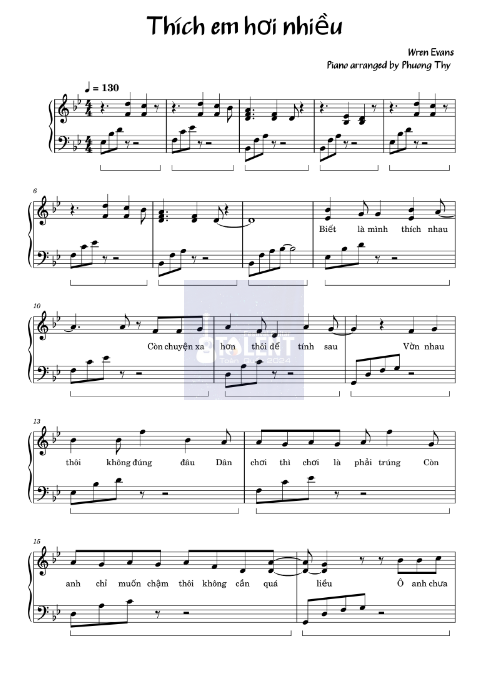 Tải FREE Thích Em Hơi Nhiều sheet nhạc Piano PDF