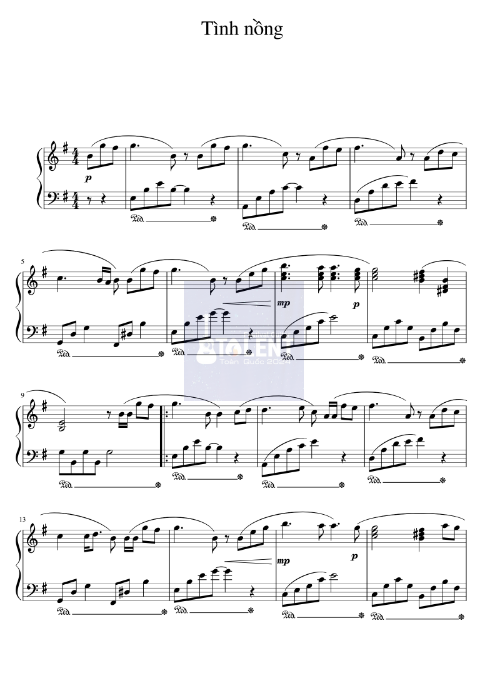 Tải FREE Tình Nồng sheet nhạc Piano PDF