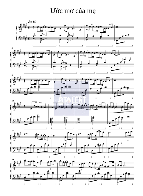 Tải FREE Ước Mơ Của Mẹ sheet nhạc Piano PDF