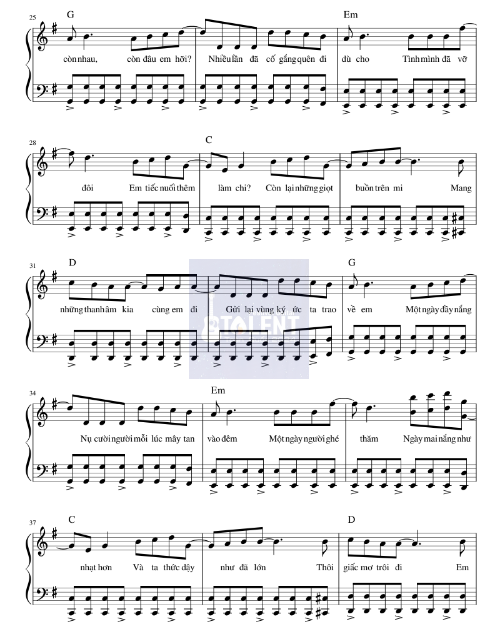 Tải FREE Vùng Ký Ức sheet nhạc Piano PDF