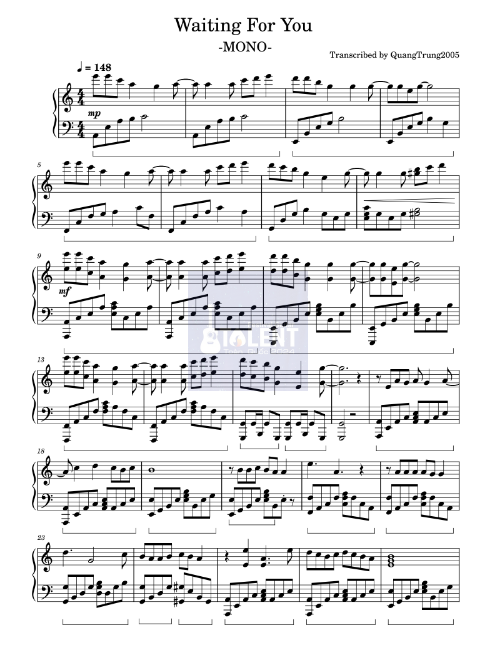 Tải FREE Waiting For You sheet nhạc Piano PDF
