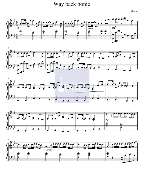 Tải FREE Way Back Home sheet nhạc Piano PDF