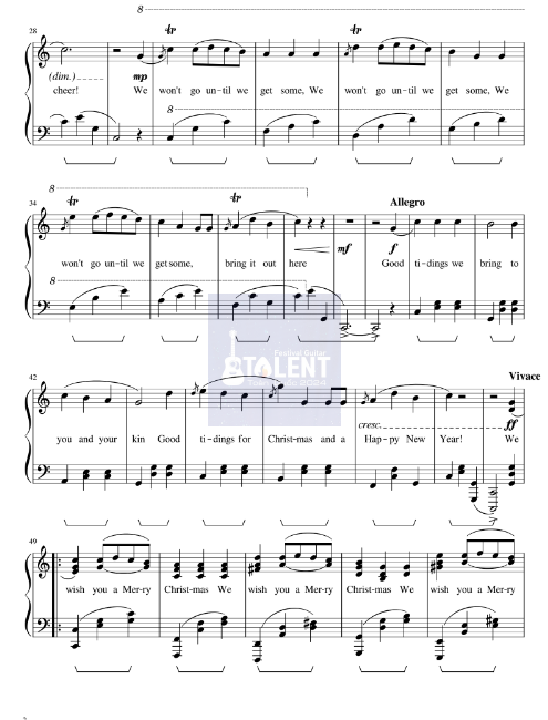 Tải FREE We Wish You A Merry Christmas sheet nhạc Piano PDF