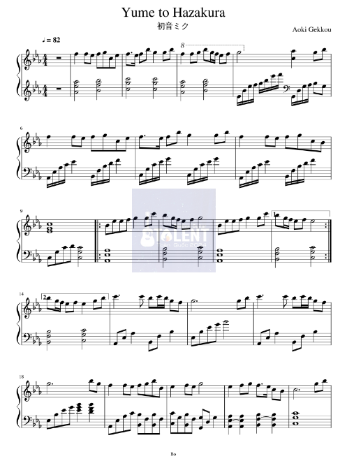 Tải FREE Yume to Hazakura sheet nhạc Piano PDF