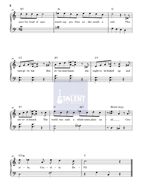 Tải FREE sheet nhạc Cruella De'Vil - Mel Leven PDF