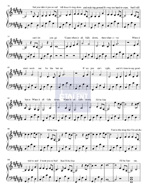 Tải FREE sheet nhạc Piano All Falls Down PDF