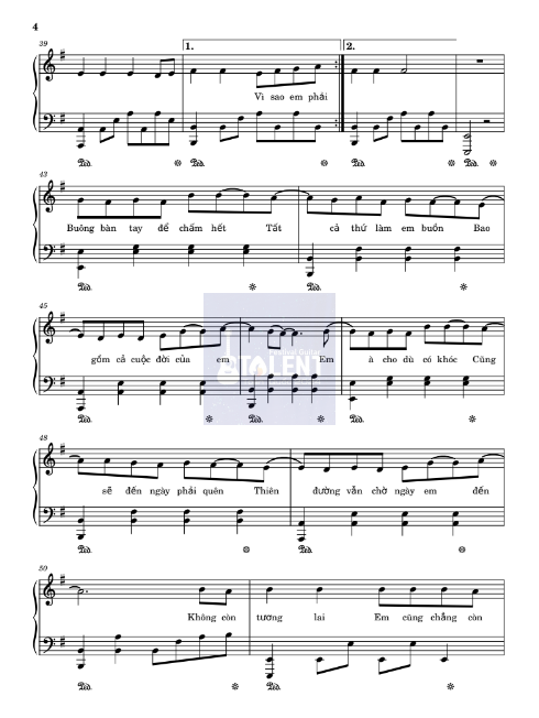 Tải FREE sheet nhạc Piano Bên Trên Tầng Lầu PDF