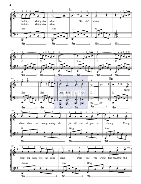 Tải FREE sheet nhạc Piano Biệt Khúc Chờ Nhau PDF