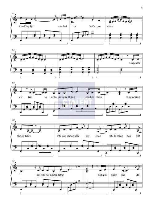 Tải FREE sheet nhạc Piano Bước Qua Nhau PDF