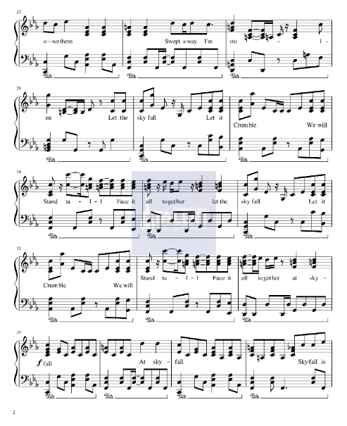 Tải FREE sheet nhạc Skyfall - Adele PDF