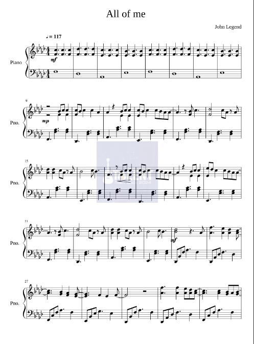 Tải FREE All Of Me sheet nhạc Piano PDF