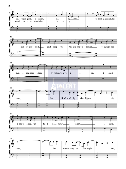 Tải FREE Blinding Lights sheet nhạc Piano PDF