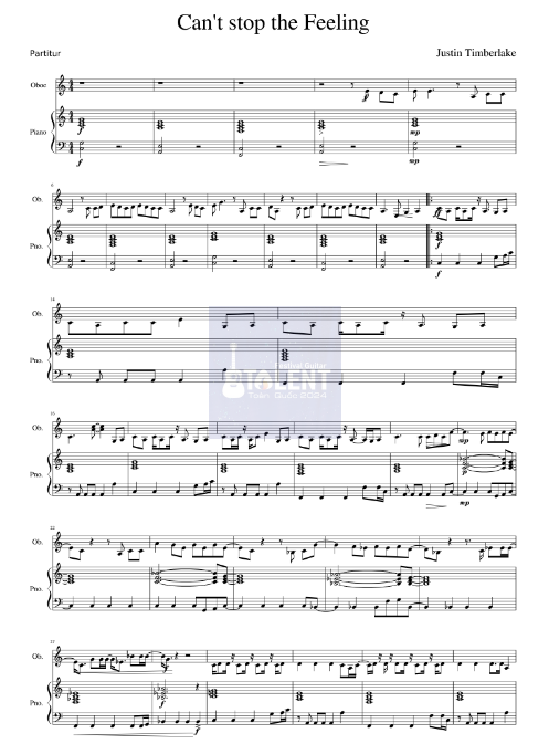 Tải FREE Can't Stop The Feeling sheet nhạc Piano PDF
