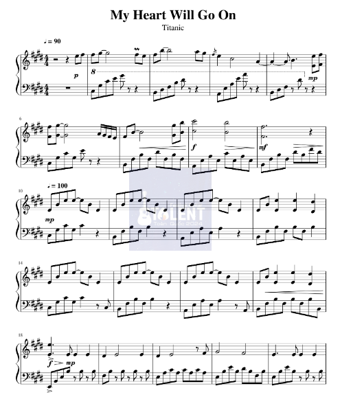 Tải FREE My Heart Will Go On sheet nhạc Piano PDF