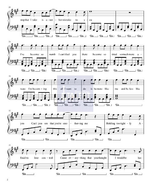 Tải FREE Numb sheet nhạc Piano PDF