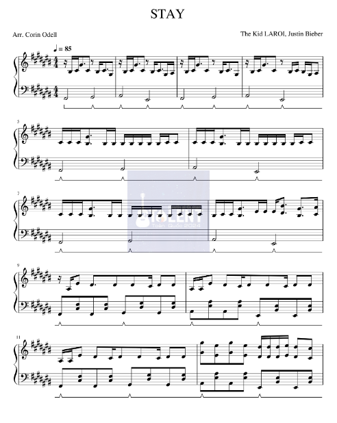 Tải FREE Stay sheet nhạc Piano PDF
