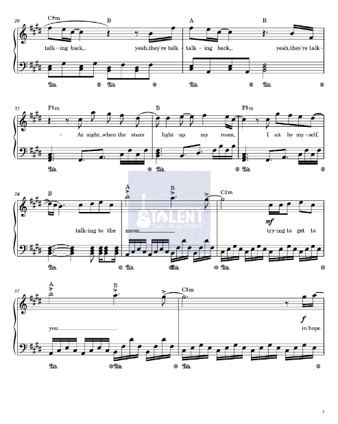Tải FREE Talking To The Moon sheet nhạc Piano PDF