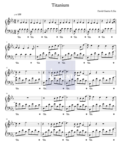 Tải FREE Titanium sheet nhạc Piano PDF