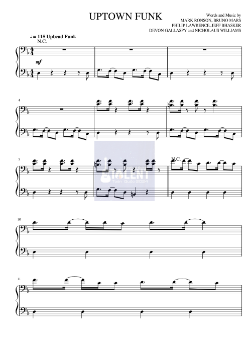 Tải FREE Uptown Funk sheet nhạc Piano PDF