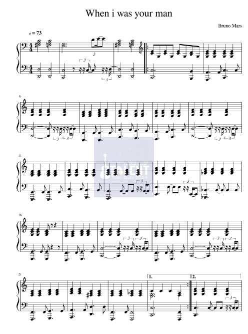 Tải FREE When I Was Your Man sheet nhạc Piano PDF