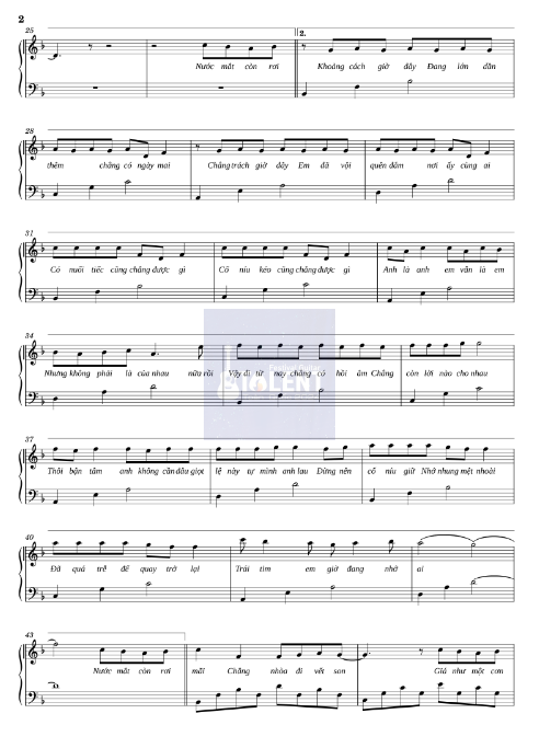 Tải FREE Yêu Một Người Có Lẽ sheet nhạc Piano PDF